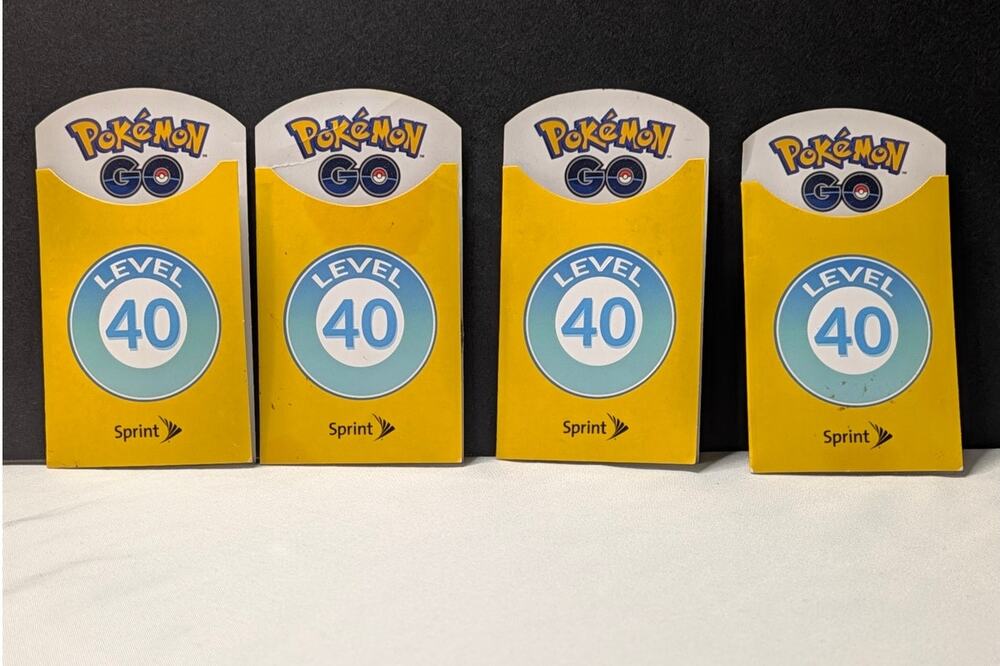 Lot of 4 Pokémon GO Sprint Level 40 Badge Promo Cards